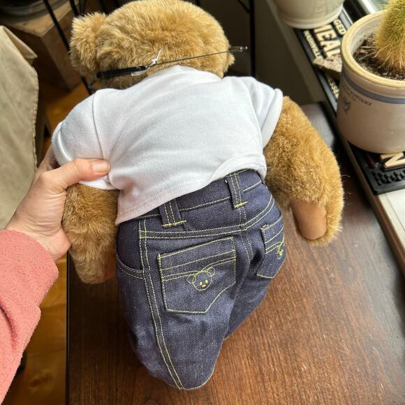 New! Vermont Teddy Bear Cool Guy Bear with Sunglasses and Love Tattoo - Picture 4 of 11